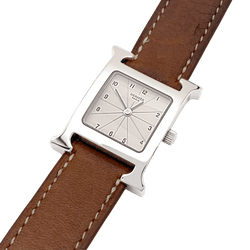 Montre HERMÈS "Heure H" PM en acier et cuir