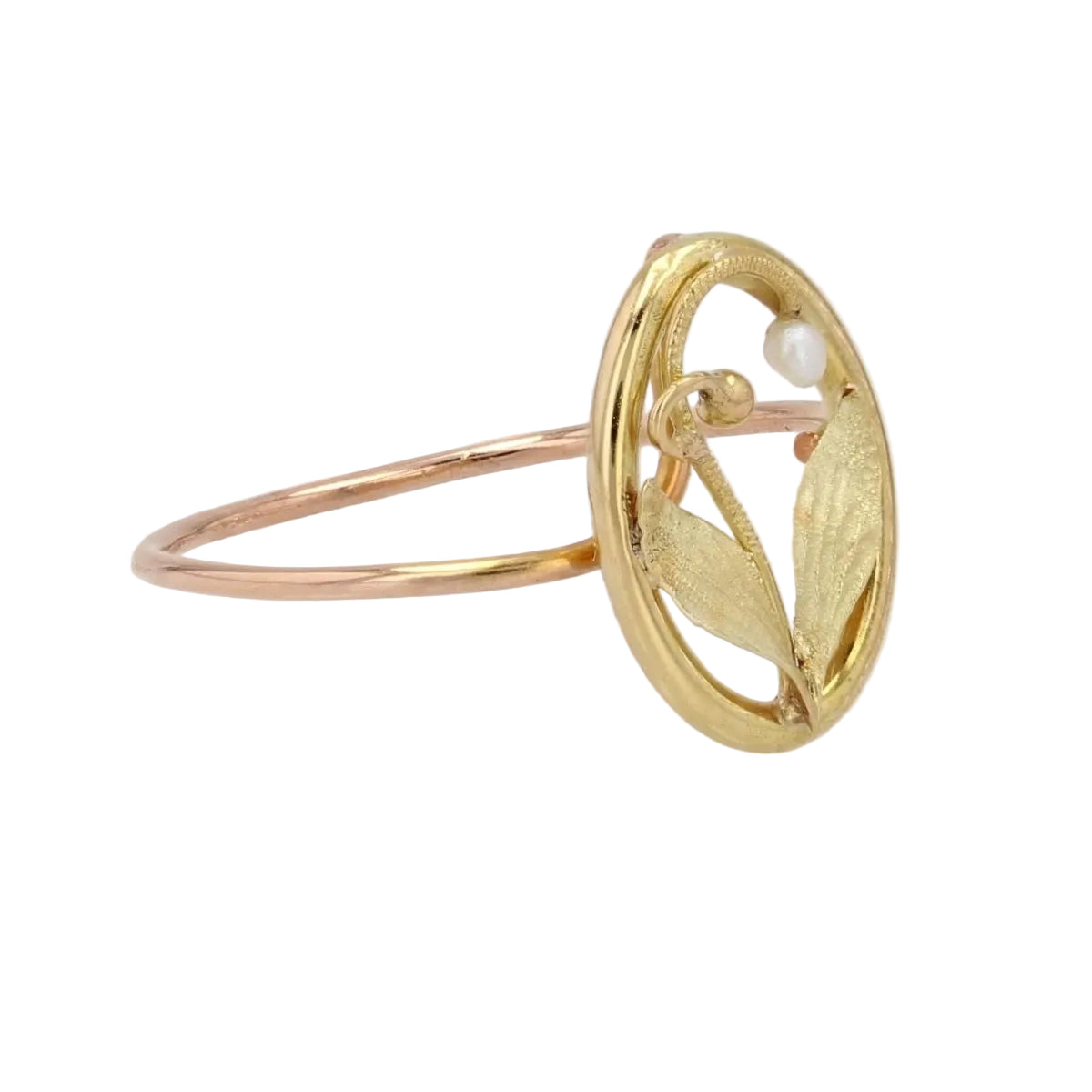 Fine bague ancienne or perle - Castafiore