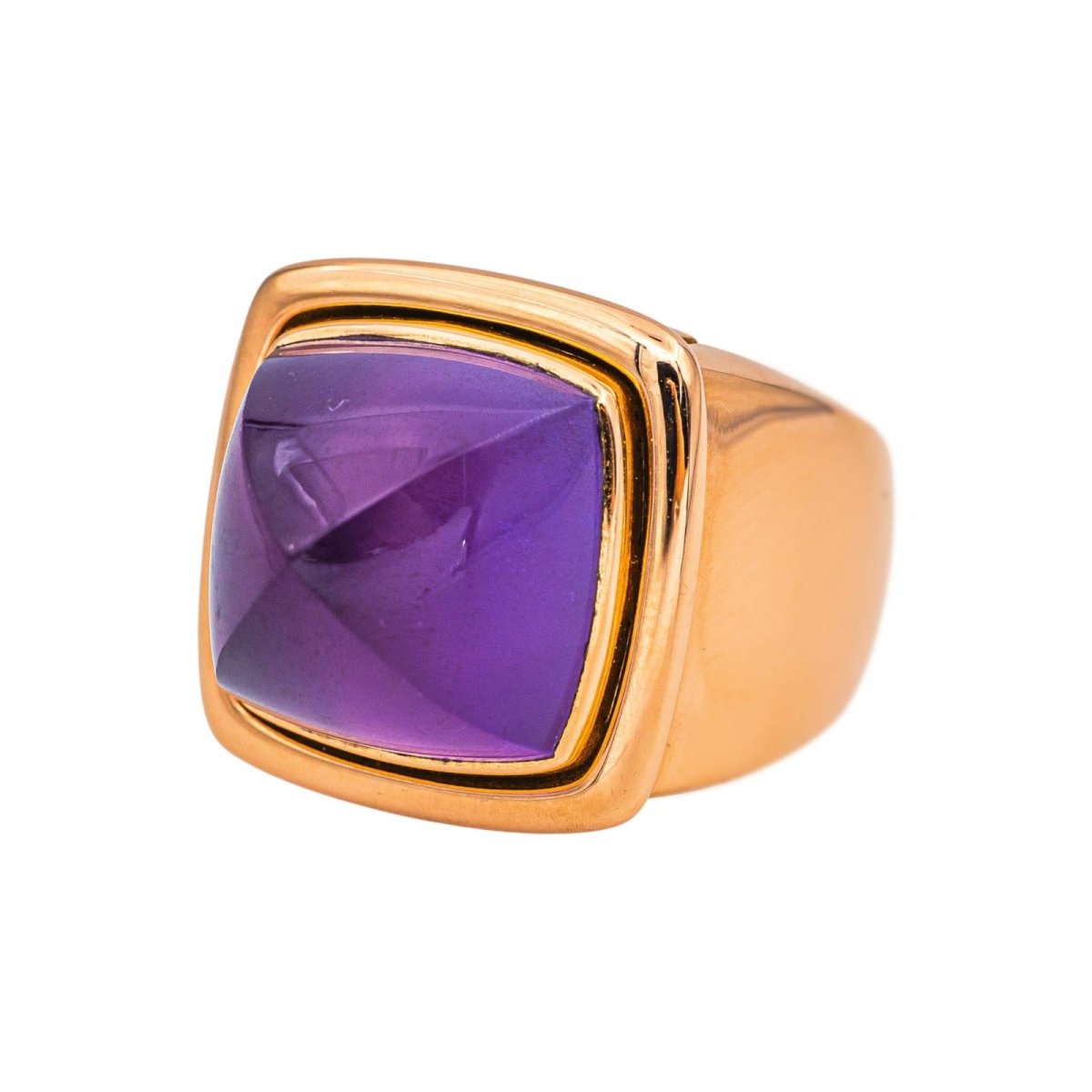 Fred Bague Pain de sucre Or rose Améthyste - Castafiore