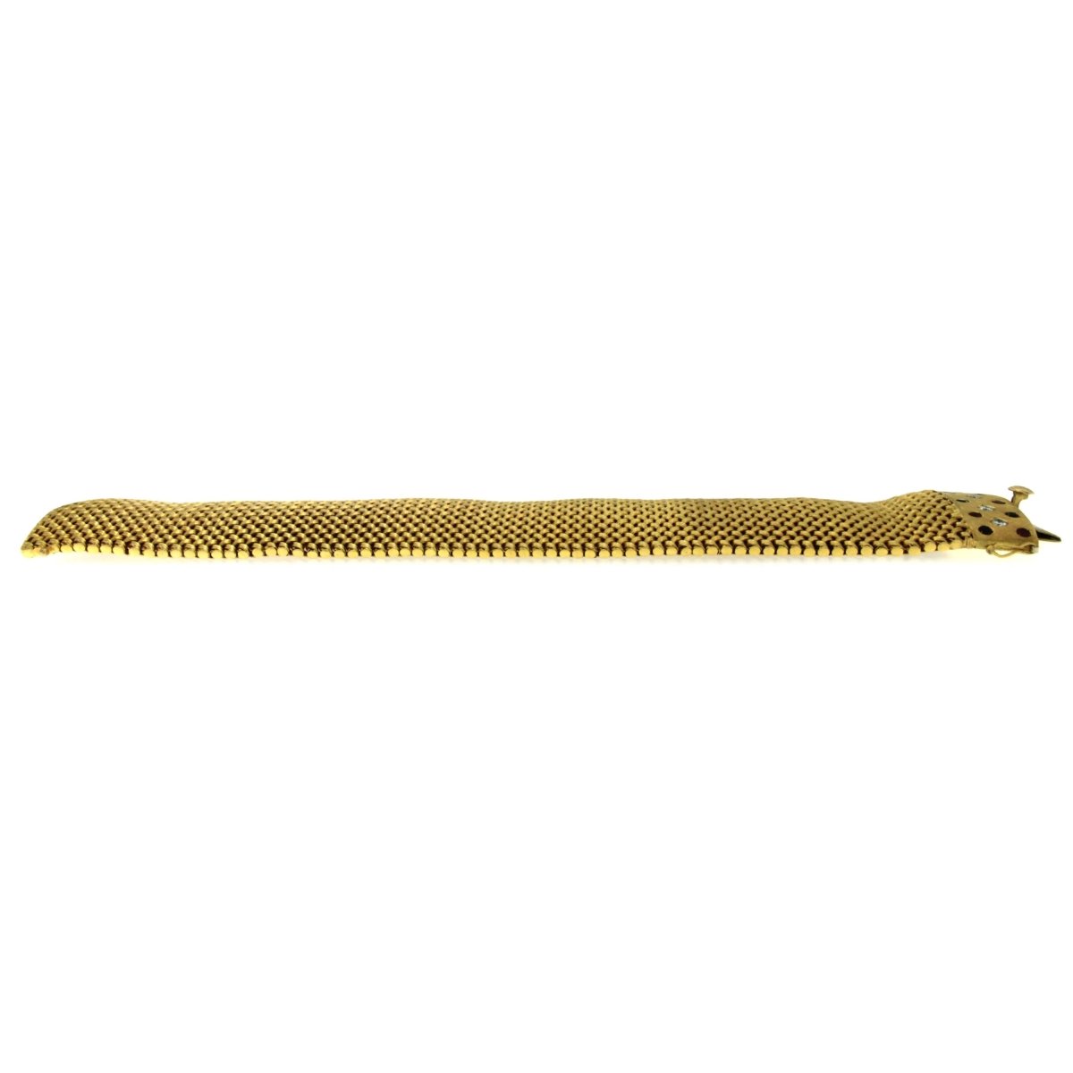 Frov Retro Italian Diamond Ruby Sapphire Mesh Gold Bracelet - Castafiore