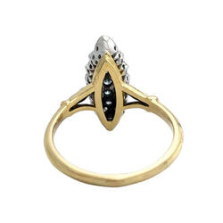 Bague Marquise en or blanc, or jaune et diamants