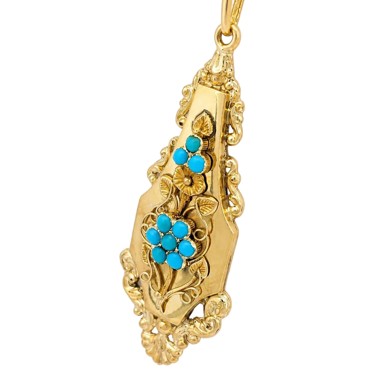 Pendentif en or jaune et turquoise