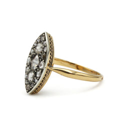 Bague Marquise en or jaune et diamants