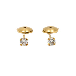 Boucles d'oreilles Puces en or jaune et diamants