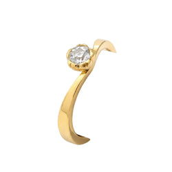 Bague Solitaire en or jaune et diamant
