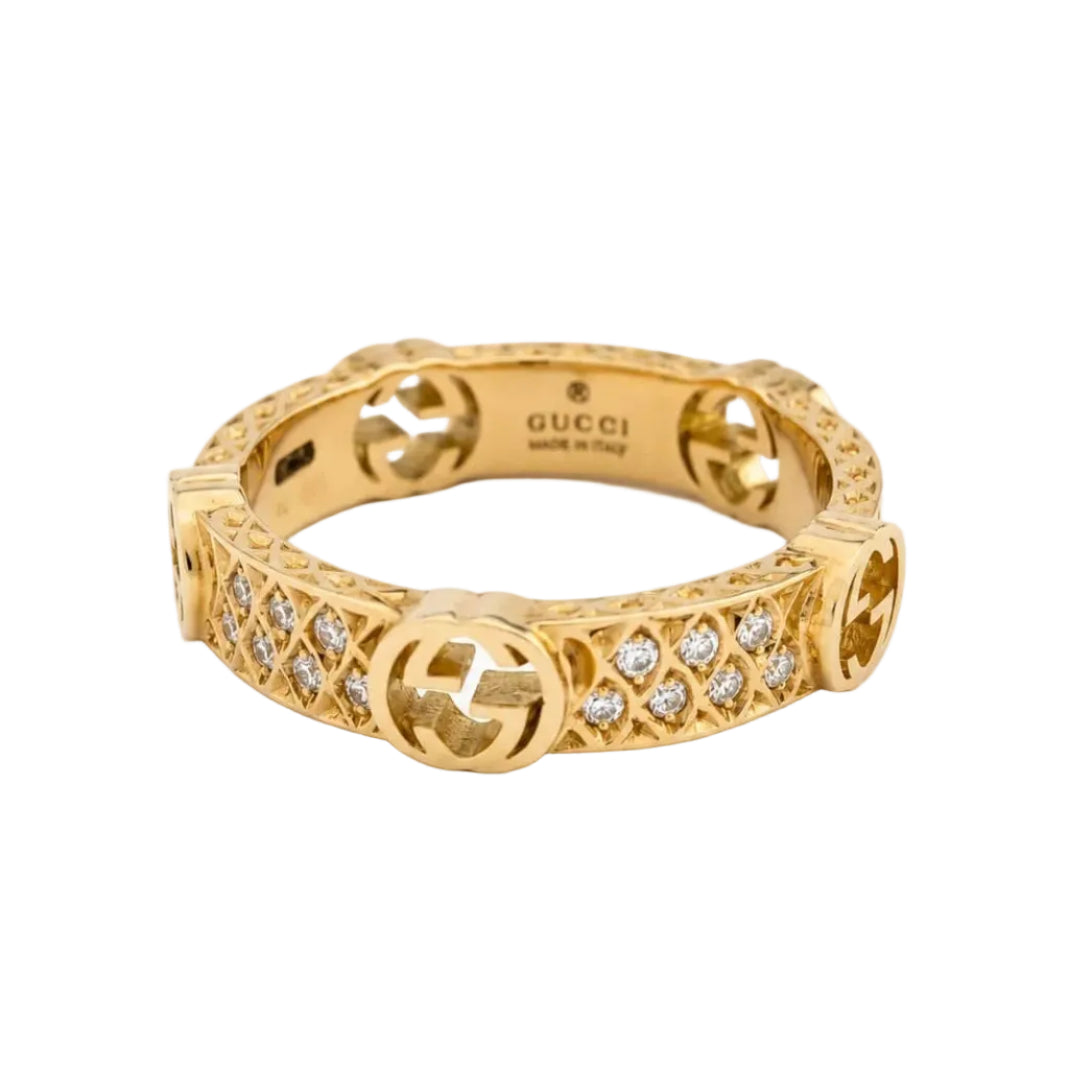 Bague GUCCI en or jaune et diamants