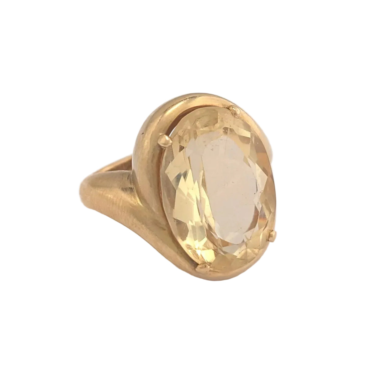 Bague Cocktail en or jaune et citrine
