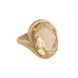 Bague Cocktail en or jaune et citrine