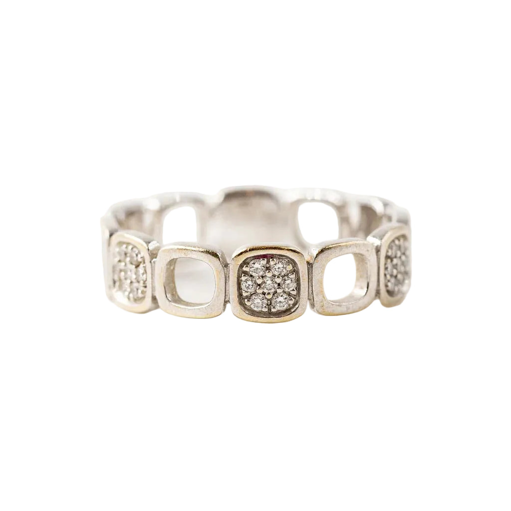 Bague DINH VAN "Domino" en or blanc et diamants