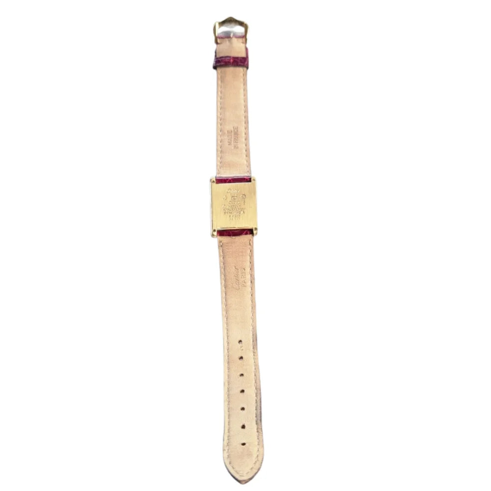 Montre CARTIER "Tank" en vermeil et cuir