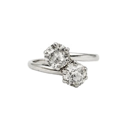 Bague Toi & Moi en or blanc et diamants