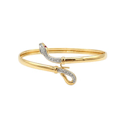 Bracelet Jonc en or jaune, rubis et diamants