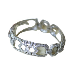 Bracelet Souple en or blanc, platine et diamants