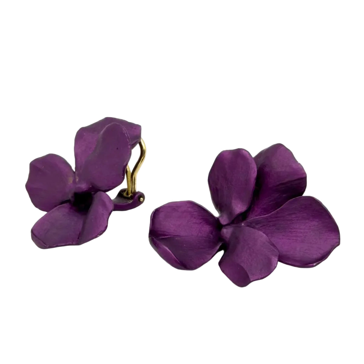 Boucles d'oreilles Clips JAR "Pansy" en or jaune et aluminium