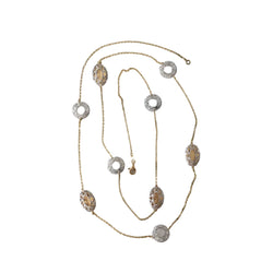 Collier Sautoir en or blanc et or jaune