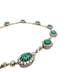 Collier Rivière en émeraudes et diamants
