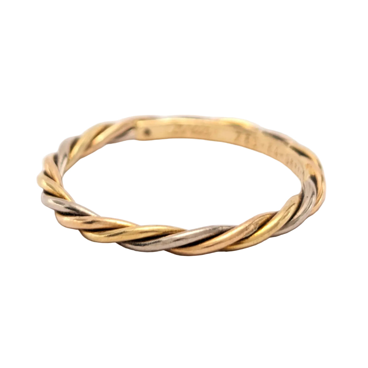 Bague Alliance CARTIER en or blanc, or jaune et or rose