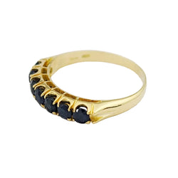 Bague Alliance en or jaune et saphirs