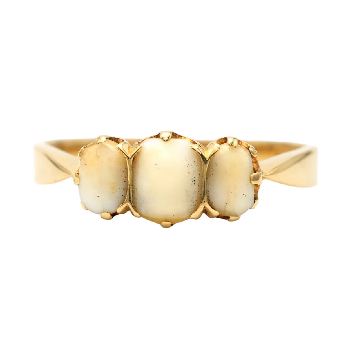 Bague Trilogie en or jaune et dents
