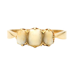 Bague Trilogie en or jaune et dents