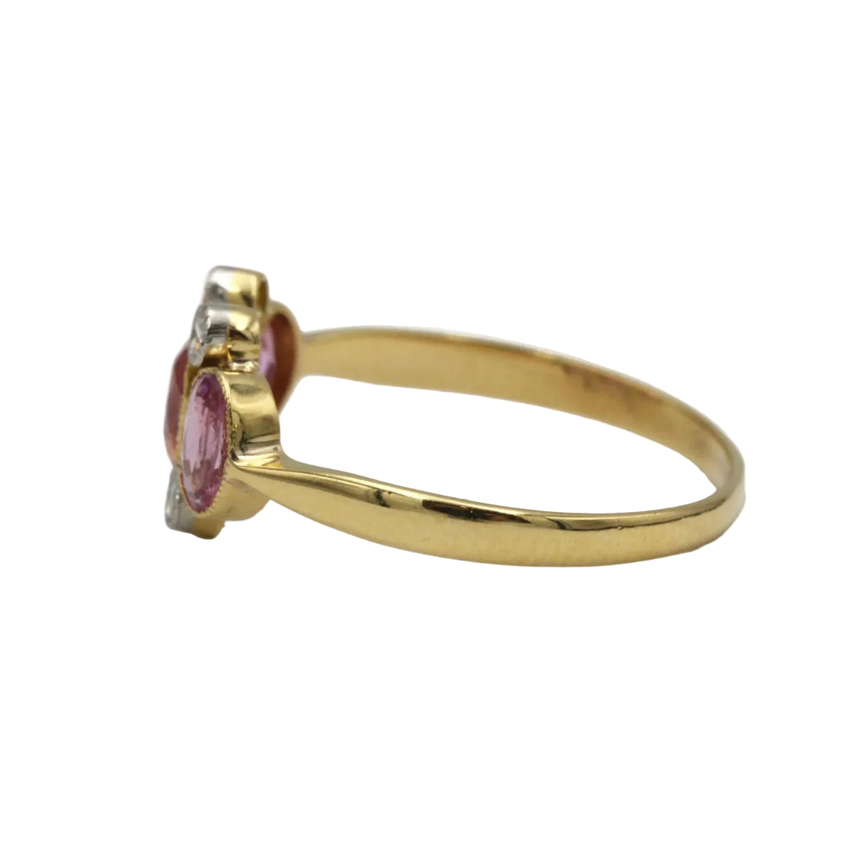 Bague Trilogie en or jaune, saphirs et diamants