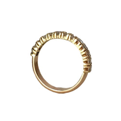 Bague Alliance en or jaune, or rose et diamants