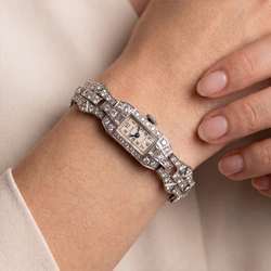Montre en or blanc, platine et diamants