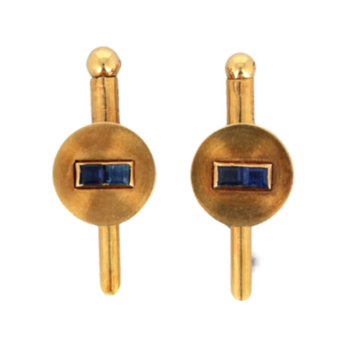Boutons de col CARTIER en or jaune et saphirs