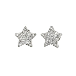 Boucles d’oreilles Puces en or blanc et diamants