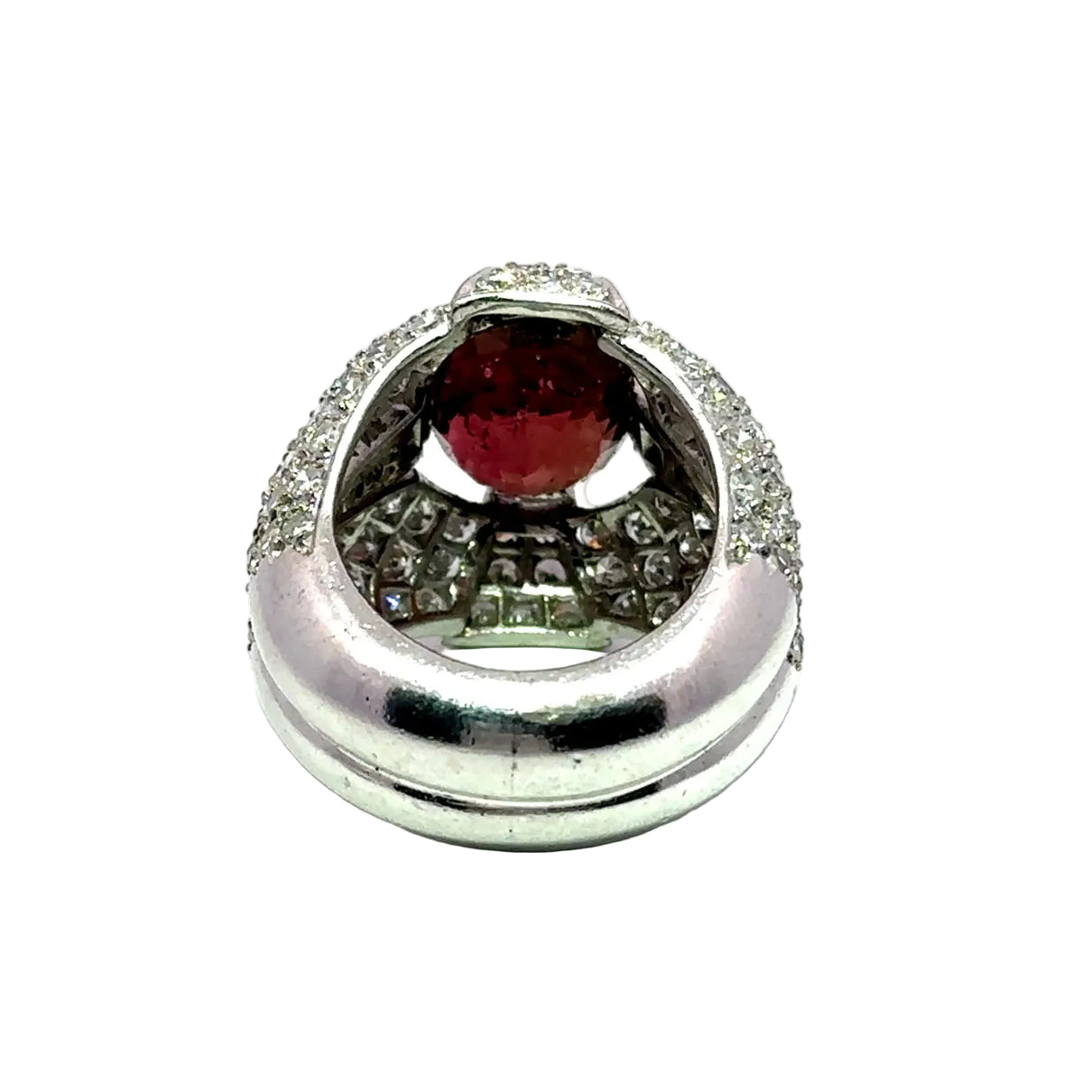 Bague Cocktail en or blanc, tourmaline et diamants