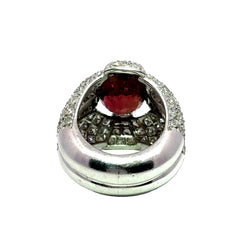 Bague Cocktail en or blanc, tourmaline et diamants