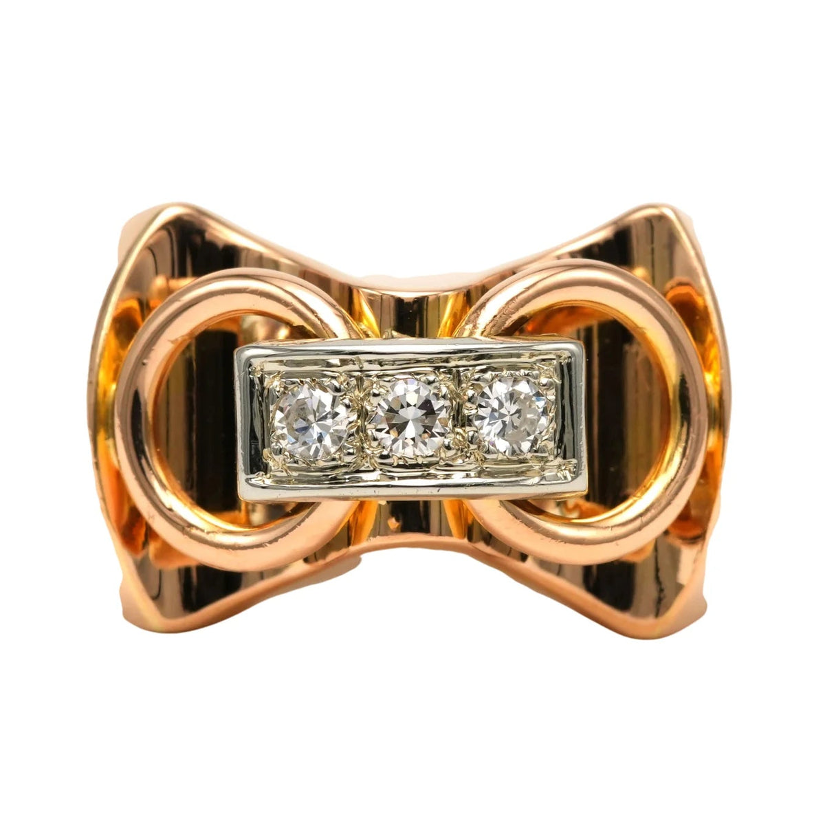 Bague Tank en or jaune et diamants