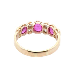 Bague Alliance en or jaune, rubis et diamants