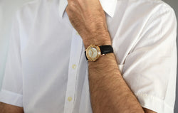 Montre BREITLING Réf. 4002, en plaqué or et acier - Cadran bicolore, Venus 227, Vers 1956.