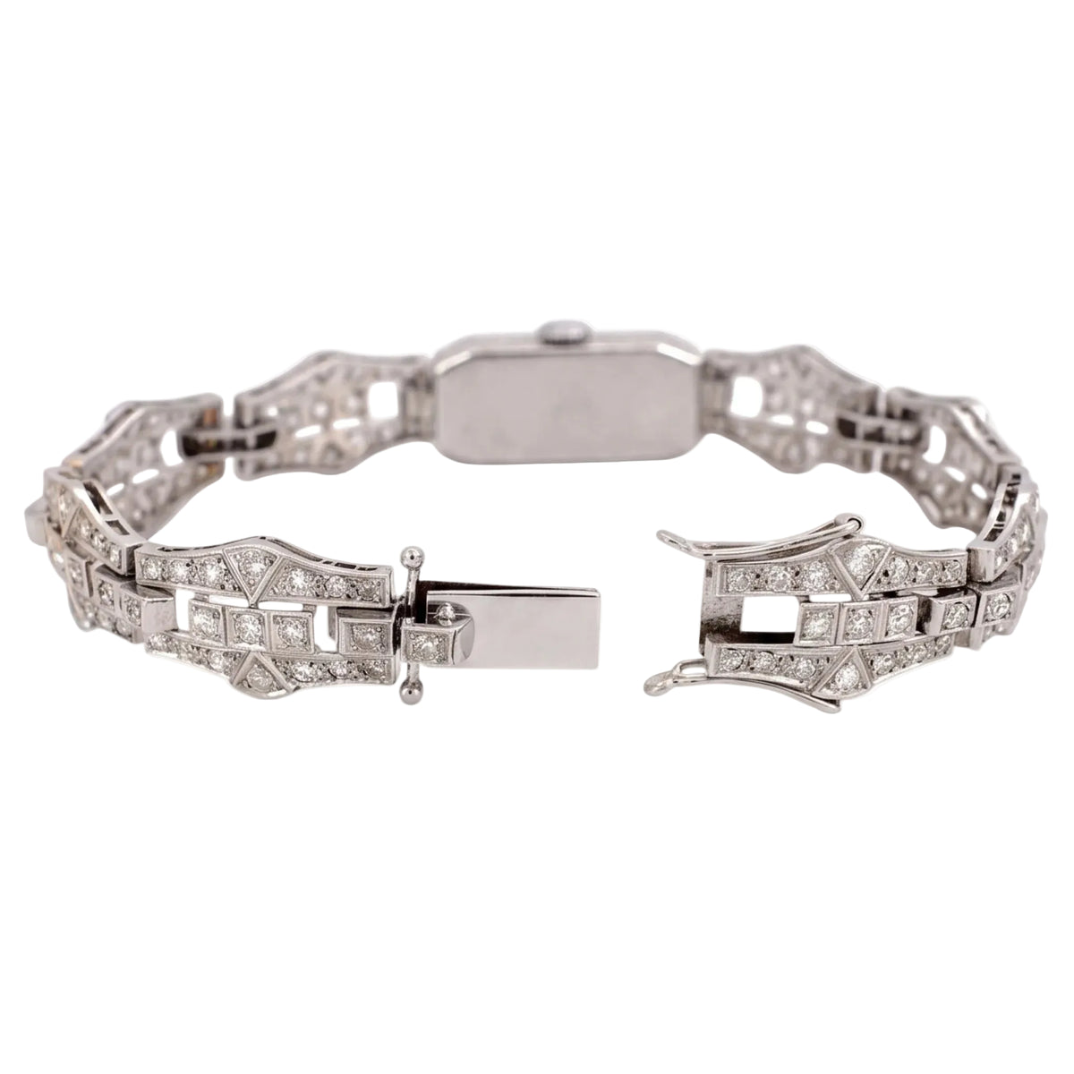 Montre en or blanc, platine et diamants