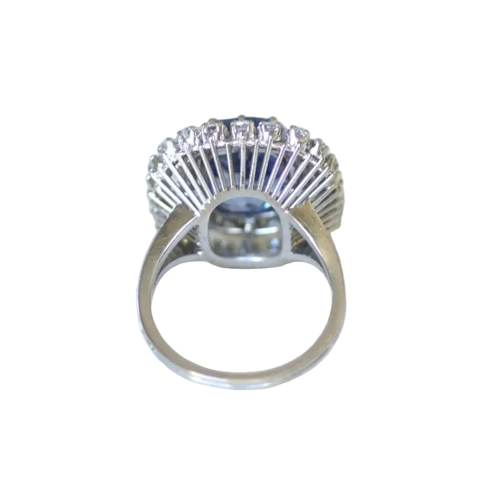 Bague Cocktail en or blanc, saphir et diamants