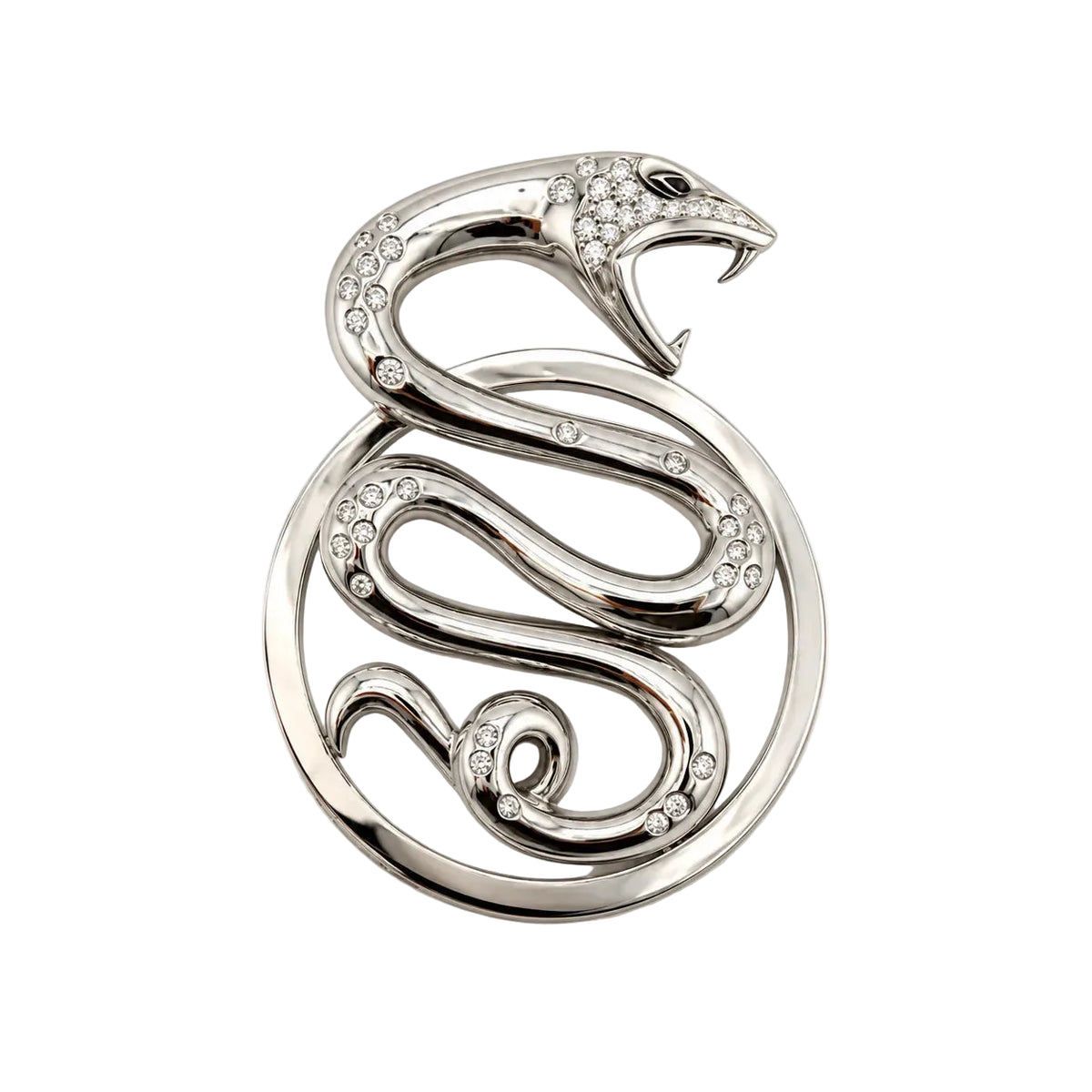 Pendentif BOUCHERON "Trouble Serpent" GM en or blanc et diamants