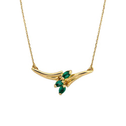 Collier Pendentif en or jaune et émeraudes