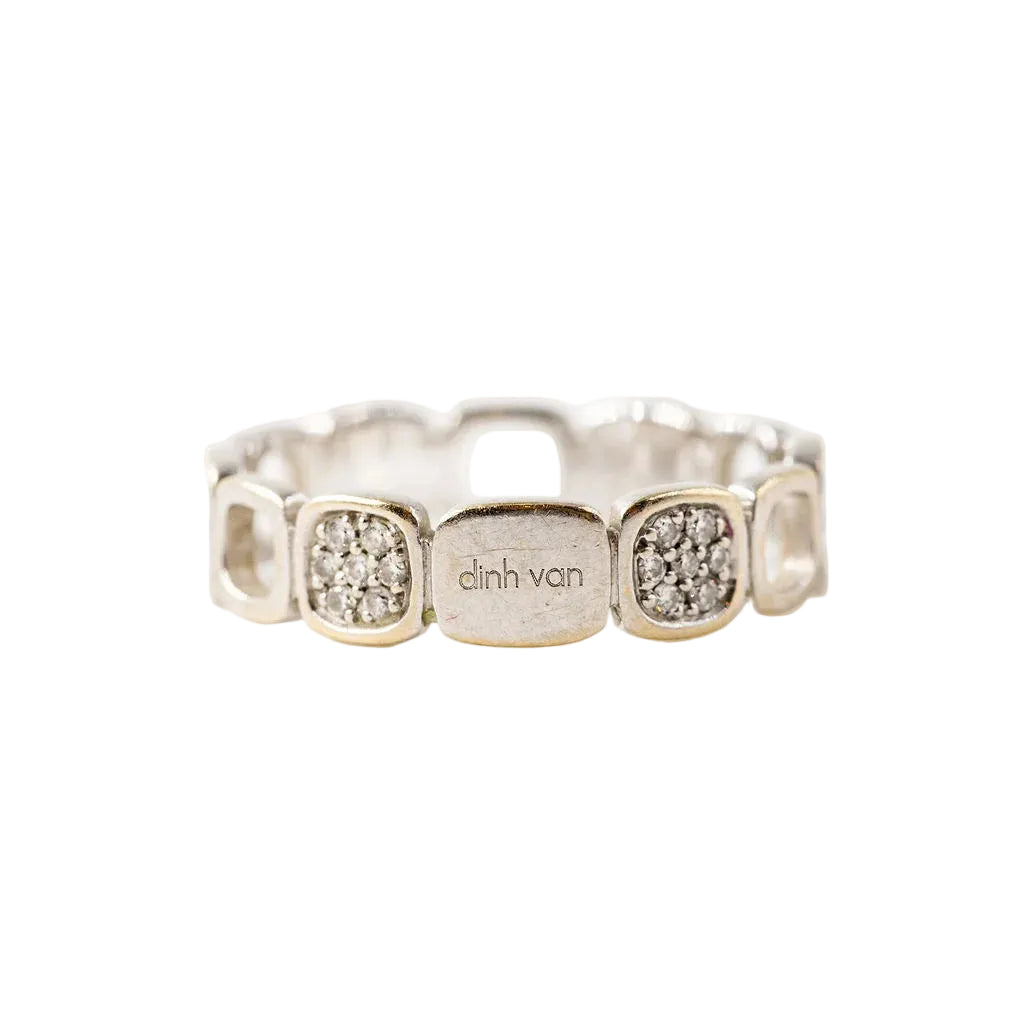 Bague DINH VAN "Domino" en or blanc et diamants