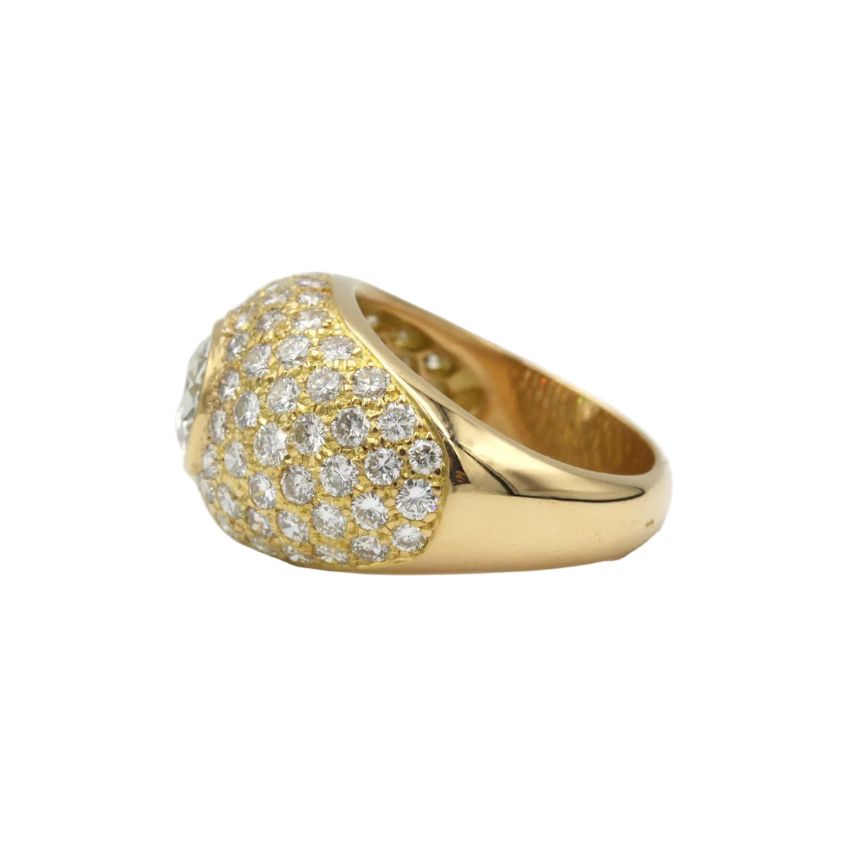Bague Dôme en or jaune et diamants
