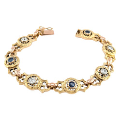 Bracelet Maille en or jaune, saphirs et diamants