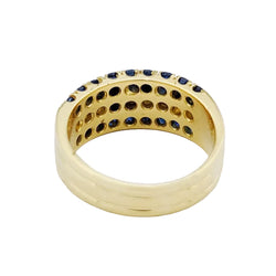 Bague Bandeau en or jaune, saphirs et diamants