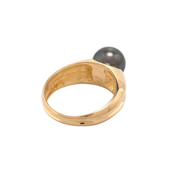 Bague Solitaire en or jaune et perle