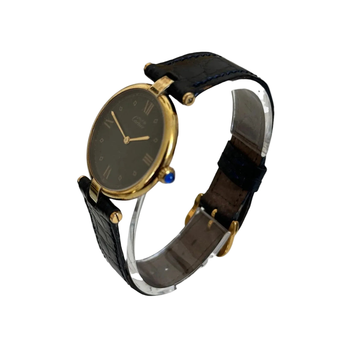 Montre CARTIER "Must de Vendôme" en vermeil et cuir