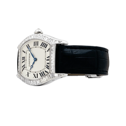 Montre CARTIER "Tortue" en or blanc et diamants