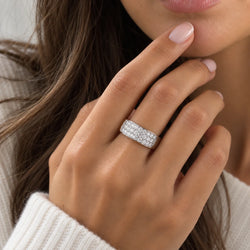 Bague Bandeau en or blanc et diamants