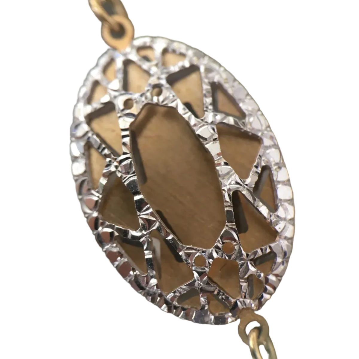 Collier Sautoir en or blanc et or jaune
