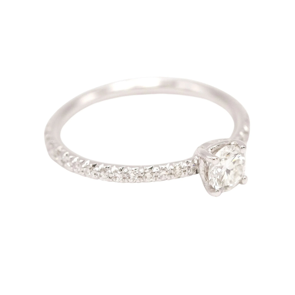 Bague Solitaire en or blanc et diamants