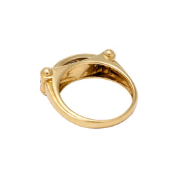 Bague Jonc en or jaune, saphirs et diamants