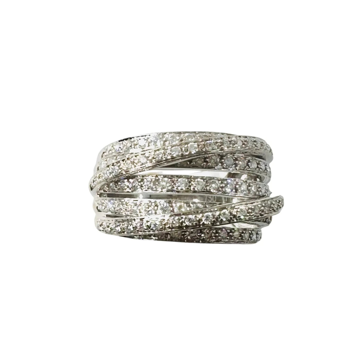 Bague Bandeau en or blanc et diamants